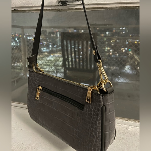 Dark Grey Classic Shoulder Bag - Picture 3 of 6